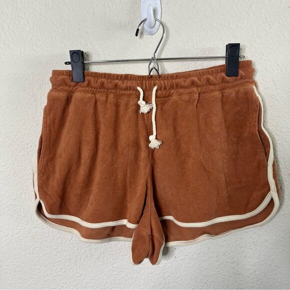 Rylee + Cru SET Terry Cloth 2 Piece Sweatshirt Shorts Terracotta Embroidered S - Picture 7 of 10